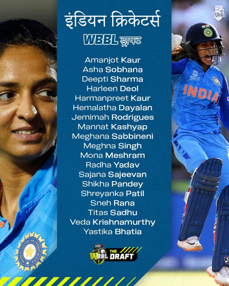 WBBL released all 19 nominees from India for Draft on Sunday